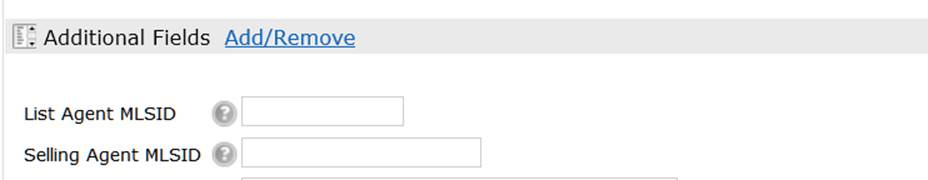 additional fields menu