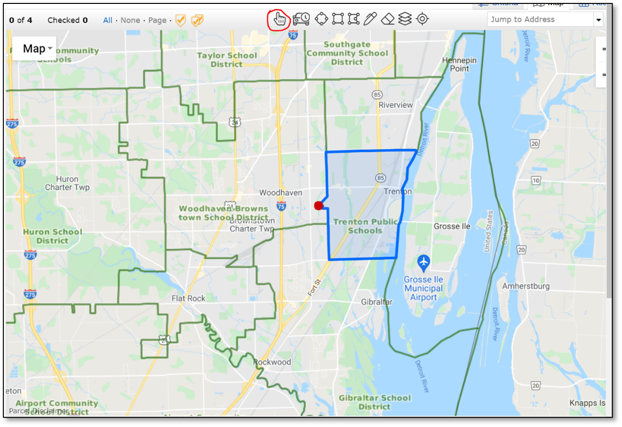 image of RCO3 map page polygon drawn on map layer shape