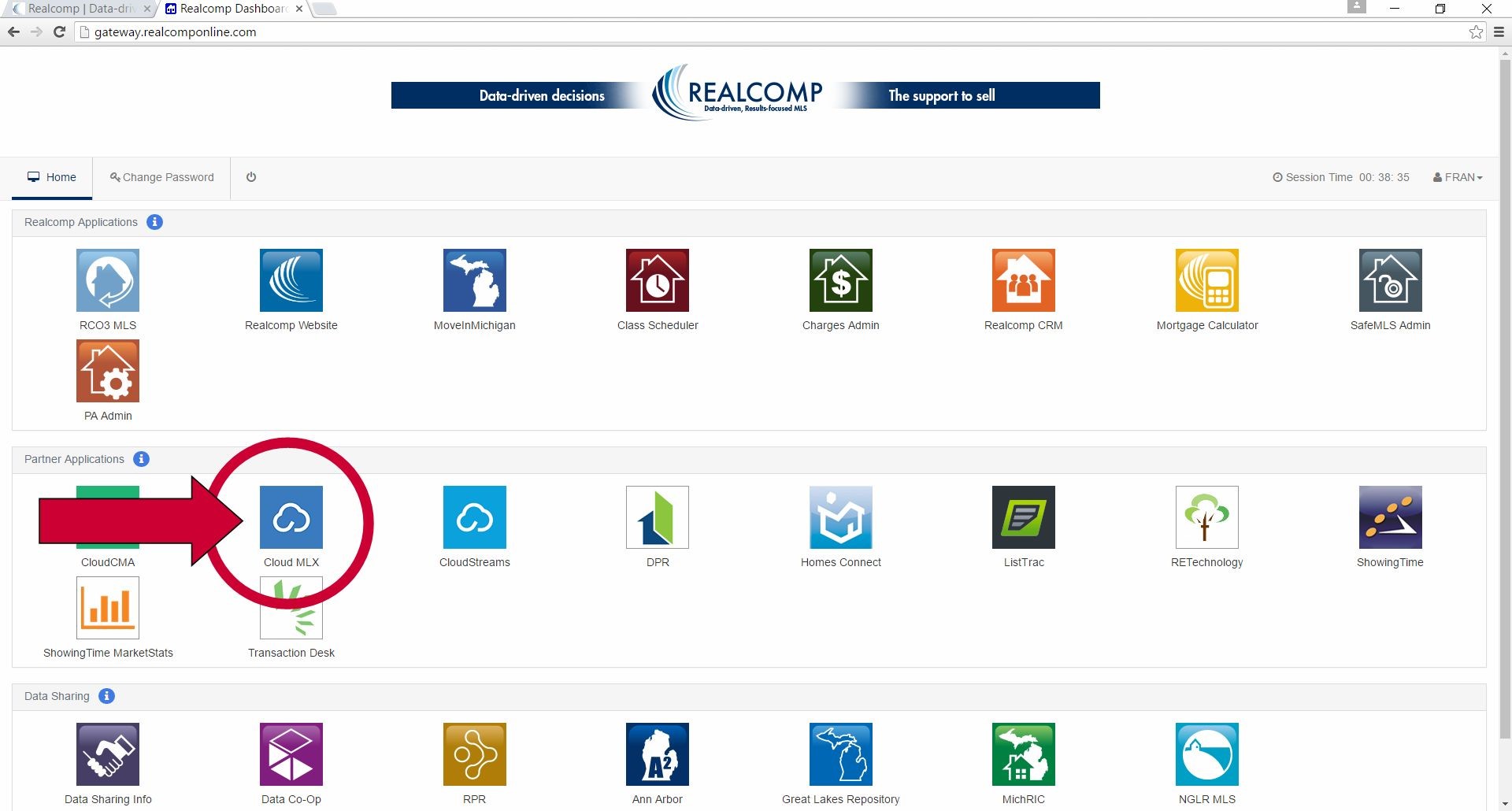 Cloud MLX icon on Dashboard